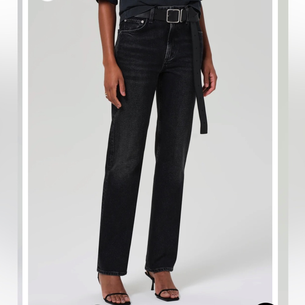 Citizens Of Humanity Black Straight Leg Zurie Jeans NWOT Size 27. Color Stormy